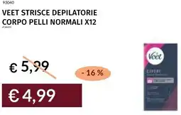 Prezzemolo e Vitale Veet strisce depilatorie corpo pelli normali x12 offerta