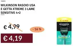 Prezzemolo e Vitale Wilkinson rasoio usa e getta xtreme 3 lame sensitive 4+2 offerta