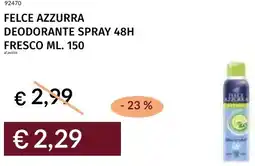 Prezzemolo e Vitale Felce azzurra deodorante spray 48h fresco offerta