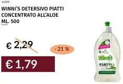Prezzemolo e Vitale Winni's detersivo piatti concentrato all'aloe offerta