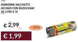 Prezzemolo e Vitale Domopak sacchetti acciaio con bloccasac offerta
