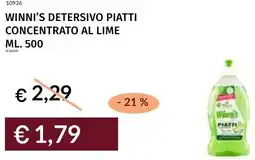 Prezzemolo e Vitale Winni's detersivo piatti concentrato al lime offerta