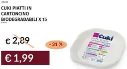 Prezzemolo e Vitale Cuki piatti in cartoncino biodegradabili x 15 offerta