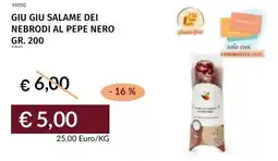Prezzemolo e Vitale Giu giu salame dei nebrodi al pepe nero offerta