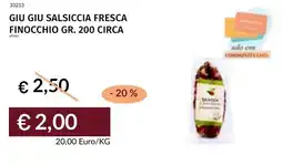Prezzemolo e Vitale Giu giu salsiccia fresca finocchio offerta
