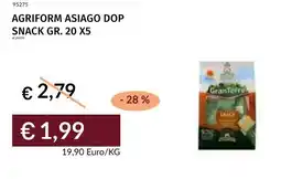 Prezzemolo e Vitale Agriform asiago dop snack offerta