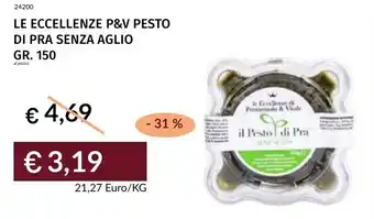 Prezzemolo e Vitale Le eccellenze p&v pesto di pra senza aglio offerta
