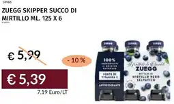Prezzemolo e Vitale Zuegg skipper succo di mirtillo offerta