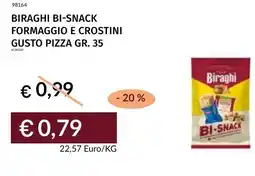 Prezzemolo e Vitale Biraghi bi-snack formaggio e crostini gusto pizza offerta