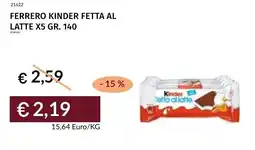 Prezzemolo e Vitale Ferrero kinder fetta al latte x5 offerta