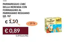 Prezzemolo e Vitale Parmareggio l'abc della merenda con formaggino al parmigiano reggiano offerta