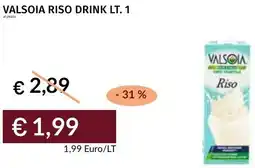 Prezzemolo e Vitale Valsoia riso drink offerta