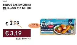 Prezzemolo e Vitale Findus bastoncini di merluzzo x12 offerta