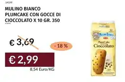 Prezzemolo e Vitale Mulino bianco plumcake con gocce di cioccolato x 10 offerta