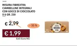Prezzemolo e Vitale Misura fibrextra ciambelline integrali con gocce di cioccolato x 6 offerta