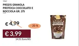Prezzemolo e Vitale Prozis granola proteica cioccolato e nocciola offerta