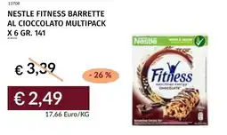 Prezzemolo e Vitale Nestle fitness barrette al cioccolato multipack x6 offerta