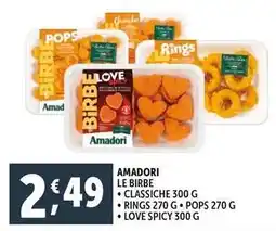 Deco Supermercati Amadori le birbe classiche rings pops love spicy offerta