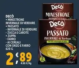 Deco Supermercati Decò passato invernale di verdure offerta
