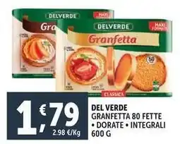 Deco Supermercati Del verde granfetta 80 fette dorate, integrali offerta