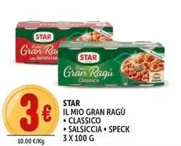 Deco Supermercati Star il mio gran ragù, classico, salsiccia, speck offerta