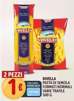 Deco Supermercati Divella pasta di semola formati normali offerta
