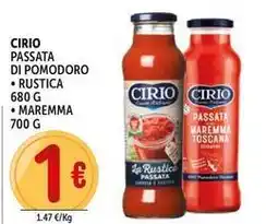 Deco Supermercati Cirio passata di pomodoro, rustica, maremma offerta