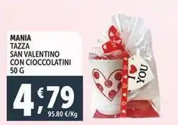 Deco Supermercati Mania tazza san valentino con cioccolatini offerta