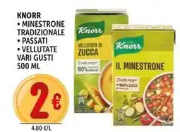 Deco Supermercati Knorr minestrone tradizionale, passati, vellutate offerta