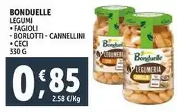Deco Supermercati Bonduelle legumi fagioli, borlotti, cannellini, ceci offerta