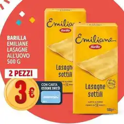 Deco Supermercati Barilla emiliane lasagne all'uovo offerta