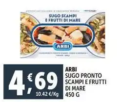 Deco Supermercati Arbi sugo pronto scampi e frutti di mare offerta
