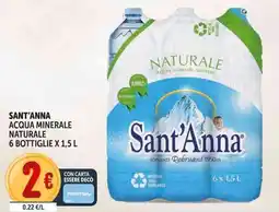 Deco Supermercati Sant'anna acqua minerale naturale 6 bottiglie offerta