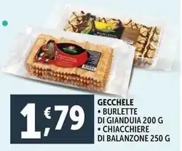 Deco Supermercati Gecchele burlette di gianduia chiacchiere di balanzone offerta