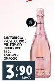 Deco Supermercati Sant'orsola prosecco rose millesimato luxury doc + stopper omaggio offerta