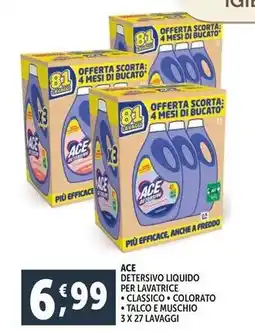 Deco Supermercati Ace detersivo liquido per lavatrice offerta