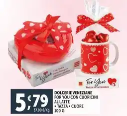 Deco Supermercati Dolcerie veneziane for you con cuoricini al latte offerta