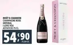 Deco Supermercati Moët & chandon champagne rose imperial i love you astuccio offerta