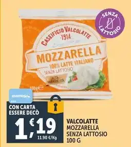 Deco Supermercati Valcolatte mozzarella senza lattosio offerta
