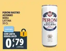 Deco Supermercati Peroni nastro azzurro birra lattina offerta