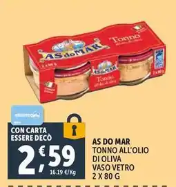 Deco Supermercati As do mar tonno all'olio di oliva vaso vetro offerta