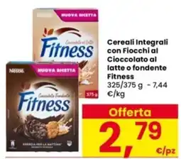 Interspar Cereali Integrali con Fiocchi al Cioccolato al latte o fondente Fitness offerta