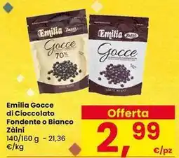 Interspar Emilia Gocce di Cioccolato Fondente o Bianco Zaini offerta