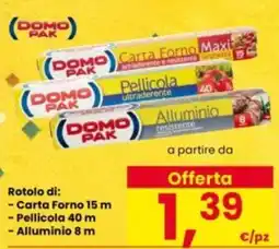 Interspar Rotolo di Carta Forno 15 m- - Pellicola 40 m - Alluminio 8 m offerta