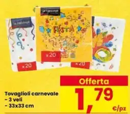 Interspar Tovaglioli carnevale offerta