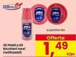 Interspar 25 Piatti e 30 bicchieri rossi riutilizzabili offerta