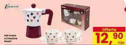 Interspar Set moka e 2 tazzine Heart offerta