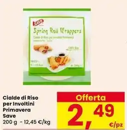 Interspar Cialde di Riso per Involtini Primavera Save offerta