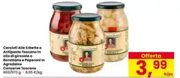 Interspar Carciofi Alle Erbette o Antipasto Toscano In olio di girasole o Borettane e Peperoni In Agrodolce Conserve Toscane offerta
