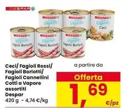 Interspar Ceci/ Fagioli Rossi/ Fagioli Borlotti/ Fagioli Cannellini Cotti a Vapore Despar offerta